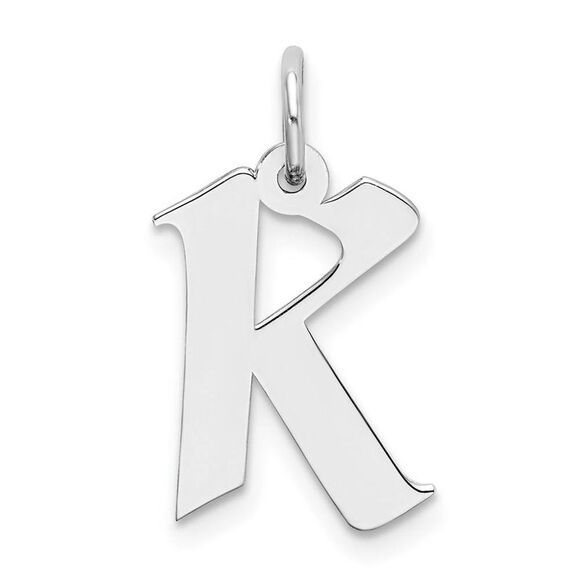Sterling Silver Karlie Collection Artisan Block Initial Charm Letter K - Picture 1 of 4